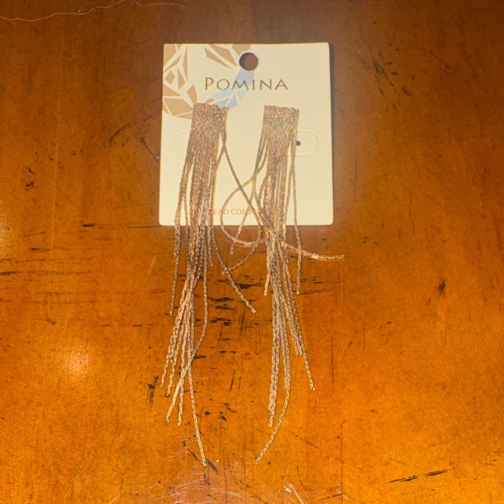 Pomina Gold Fringe Earrings
